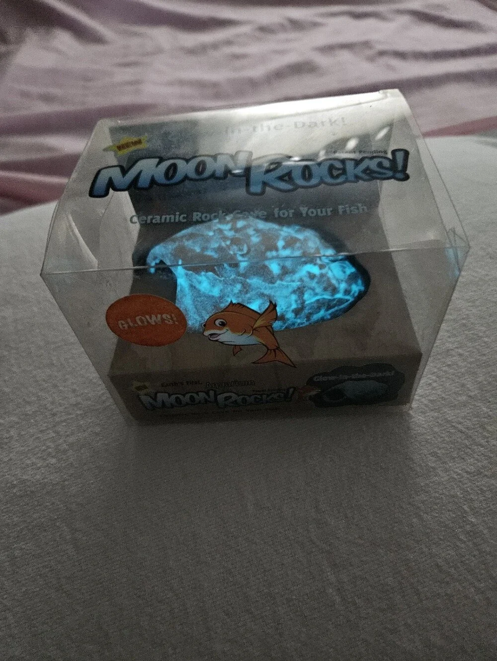 Moon Rock Glow in the dark ceramic rock cave for fish #aquarium #fish